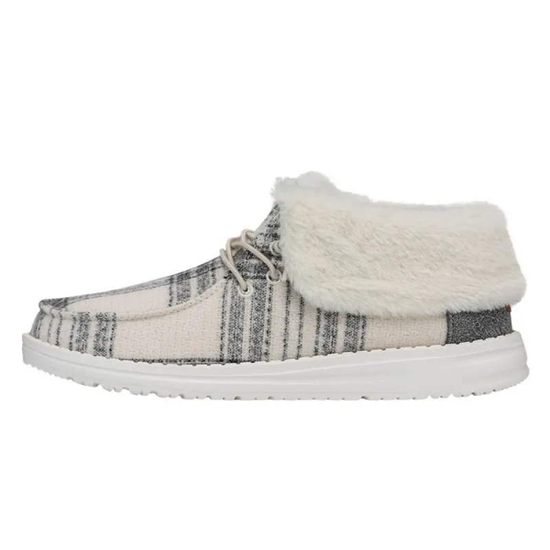 Wendy Fold Plaid Cozy Boot - Grey Plaid sold by Hey Dude