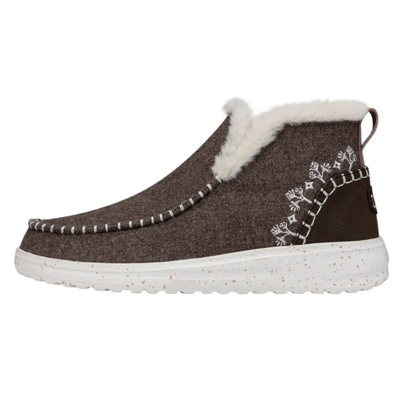 Denny Wool Faux Shearling Boot - Walnut made by Hey Dude