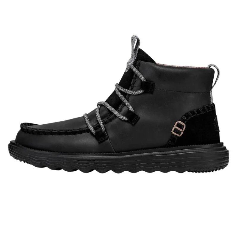 Reyes Boot Leather - Black/Black sold by Hey Dude
