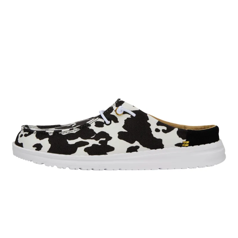 Wendy Slip Classic - White/Black Cow Print sold by Hey Dude