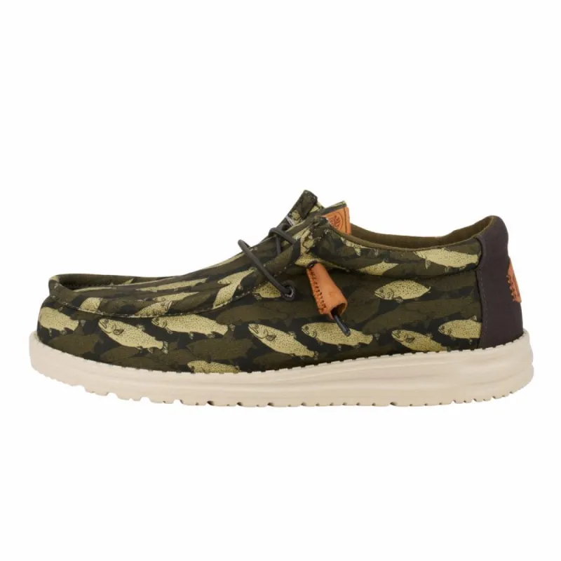 Wally Youth Fish Camo - Olive sold by Hey Dude