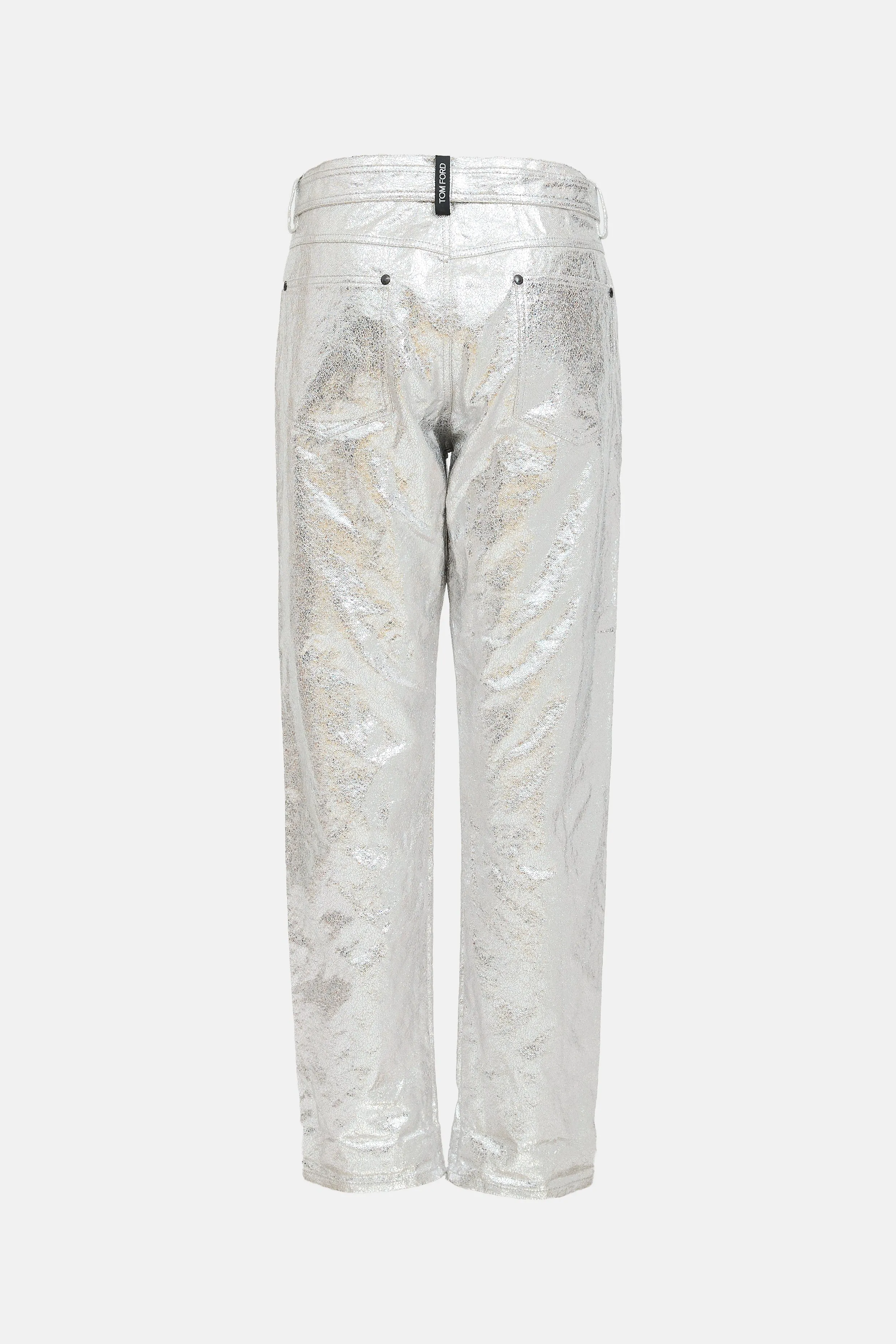 Spring 2018 Metallic Crackled Belted Trouser sold by VSP Consignment product image thumbnail 2