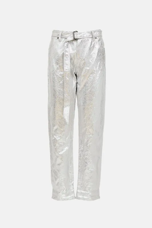 Spring 2018 Metallic Crackled Belted Trouser made by Tom Ford