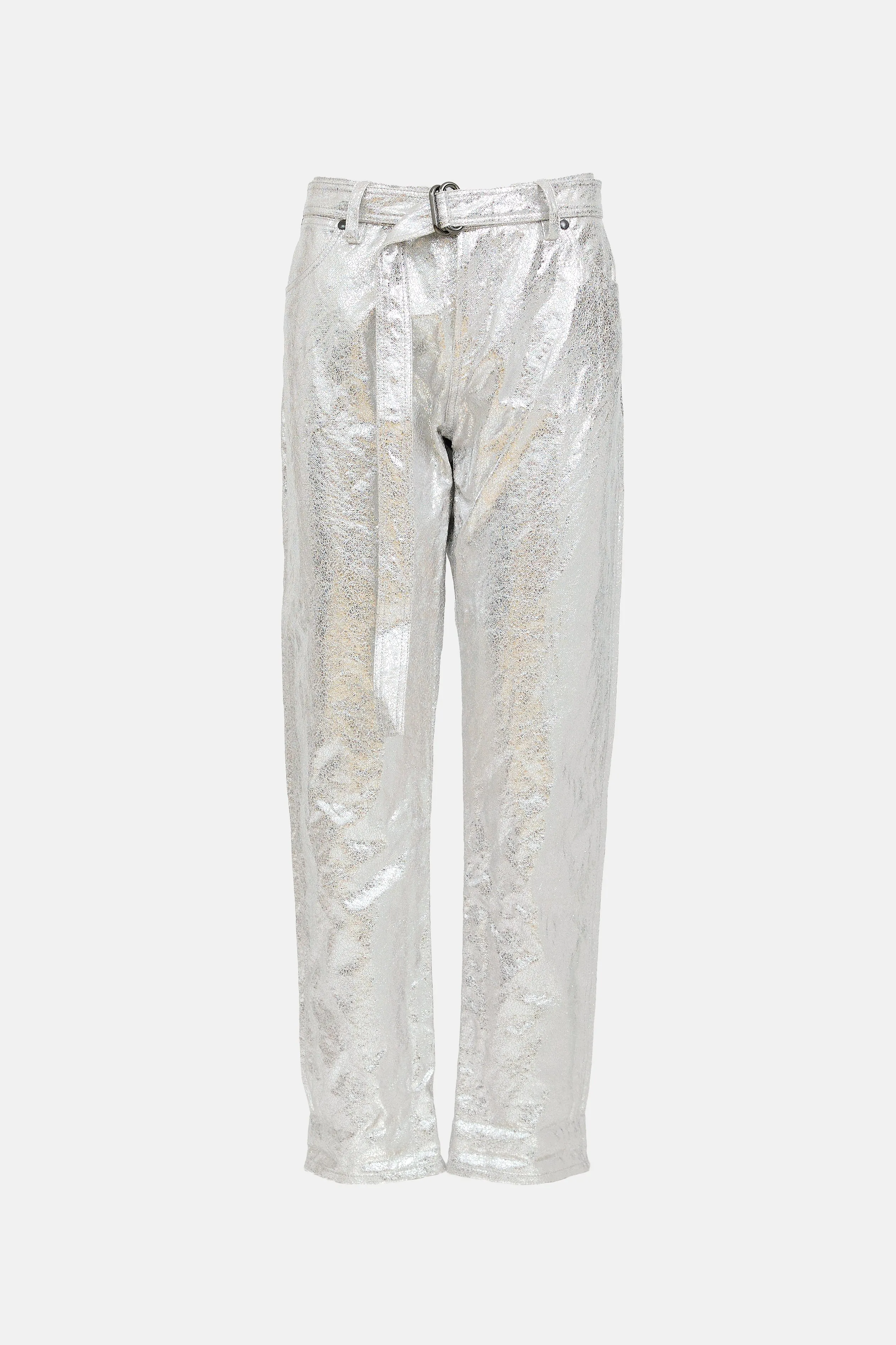 Spring 2018 Metallic Crackled Belted Trouser sold by VSP Consignment