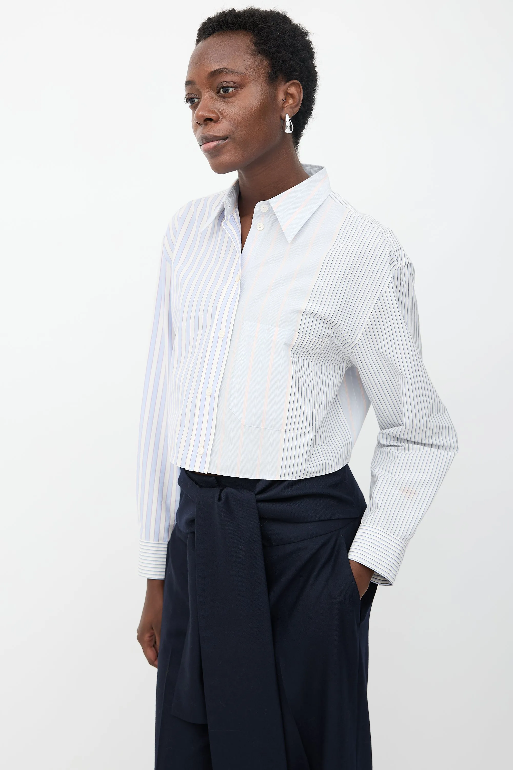 Multi-Stripe Cropped Shirt sold by VSP Consignment product image thumbnail 3