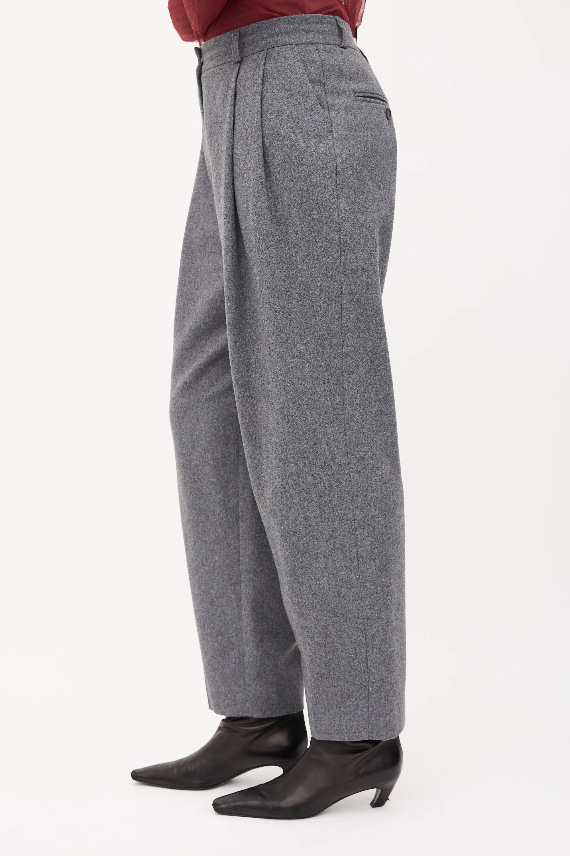 Wool Double Pleated Trouser sold by VSP Consignment product image thumbnail 3