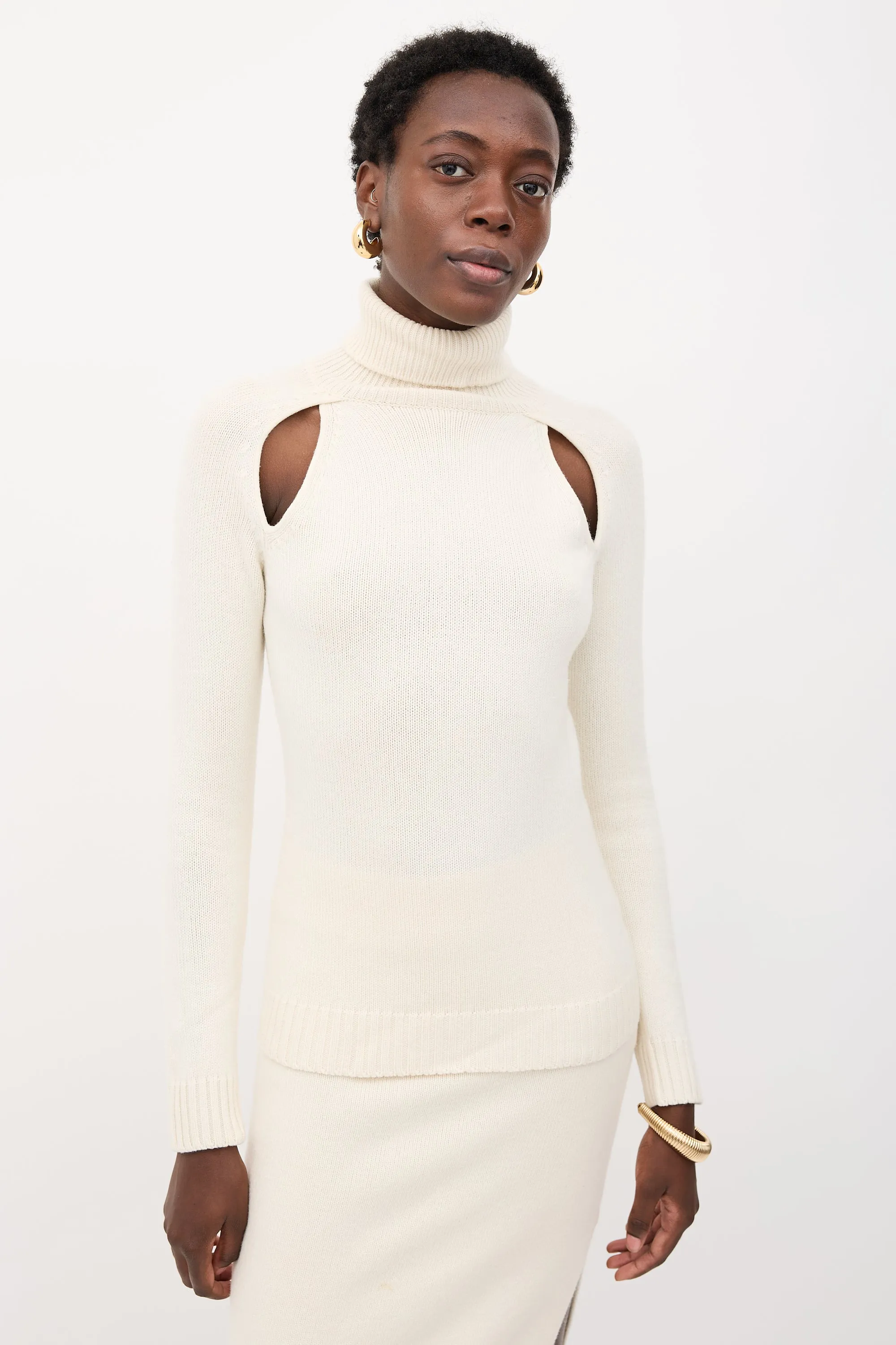 Cashmere Cut Out Turtleneck Sweater sold by VSP Consignment