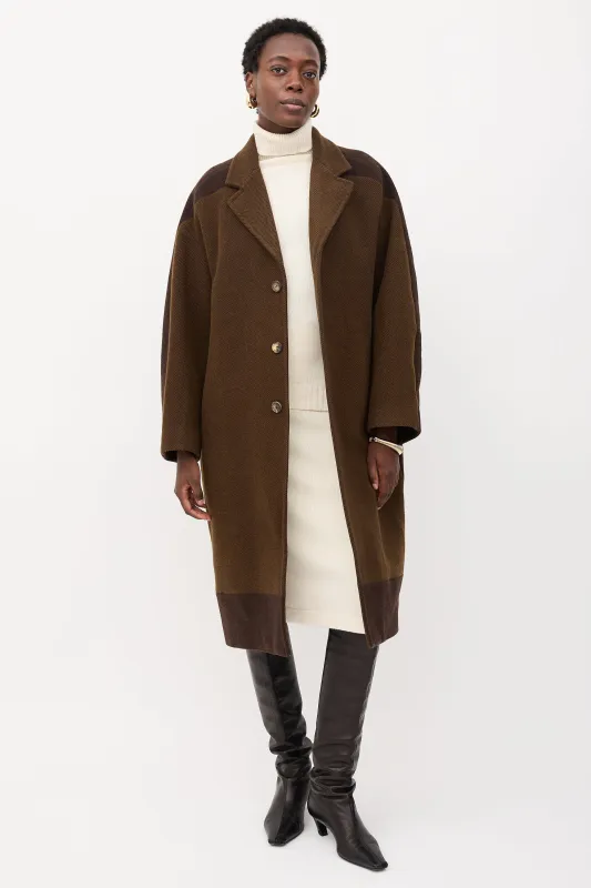 FW 2018 Wool Two Tone Coat made by Celine