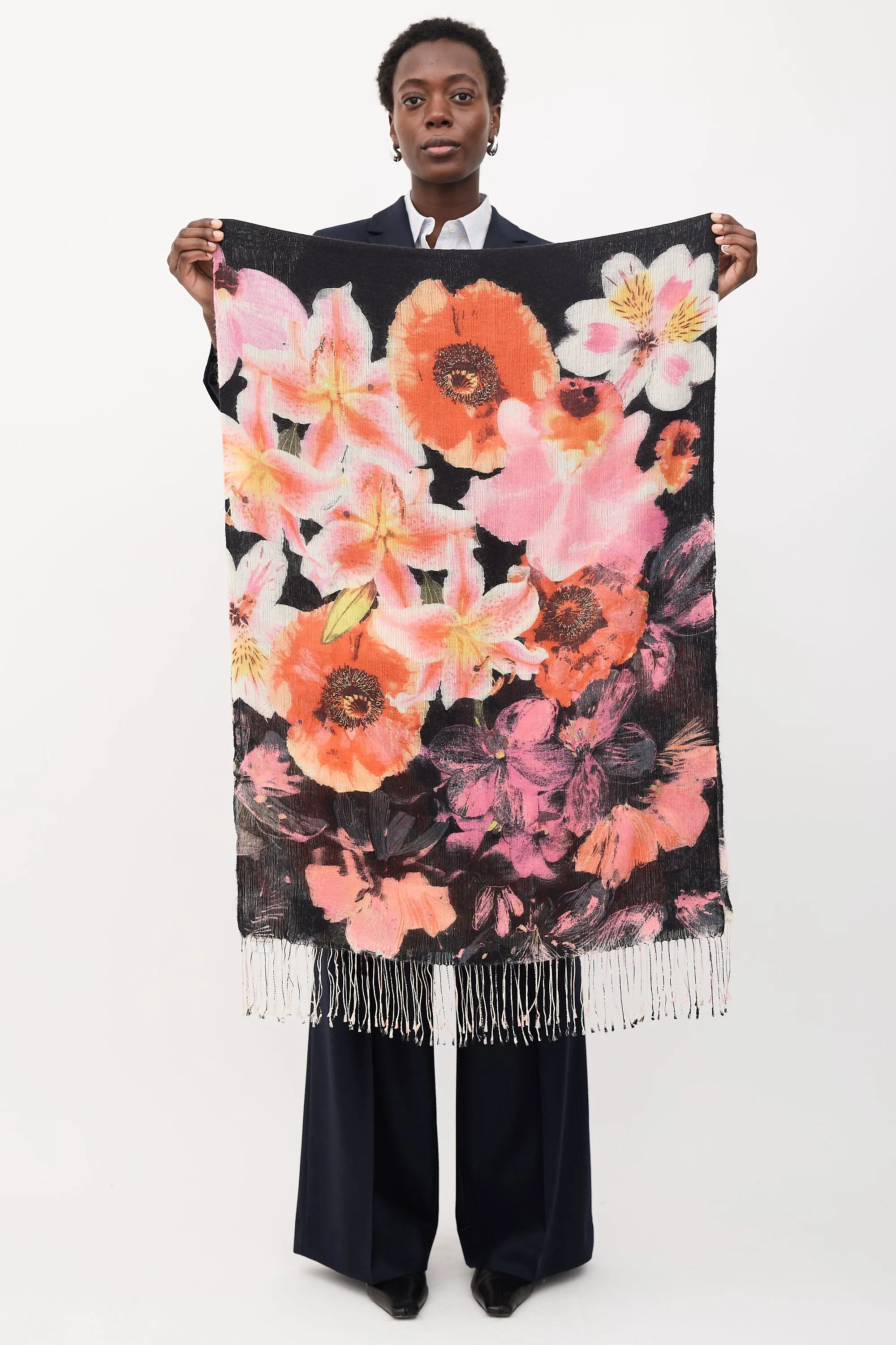 Silk & Cashmere Floral Scarf sold by VSP Consignment product image thumbnail 2