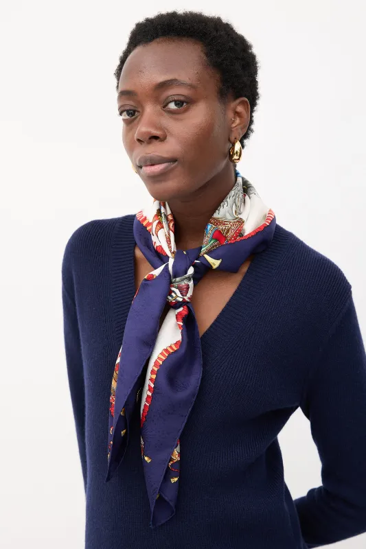 Silk Les Fêtes du Roi Soleil 90 Scarf made by Hermes