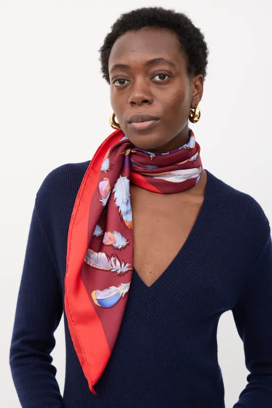Silk Plumes II 90 Scarf made by Hermes