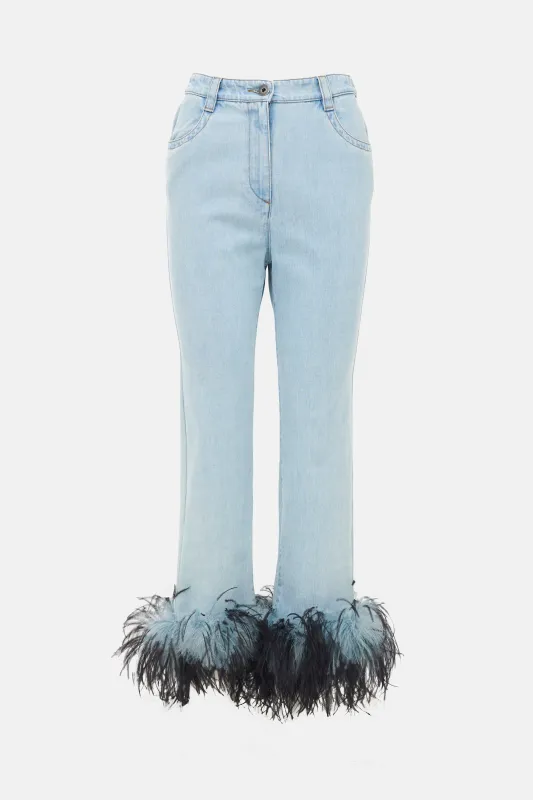 SS 2017 Feather Cuff Jeans sold by VSP Consignment