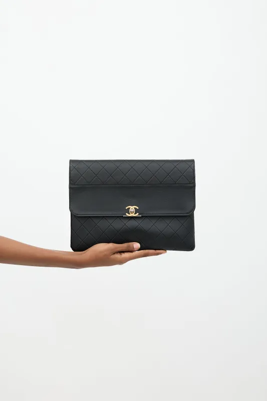 Leather Sleek and Chic Clutch made by Chanel