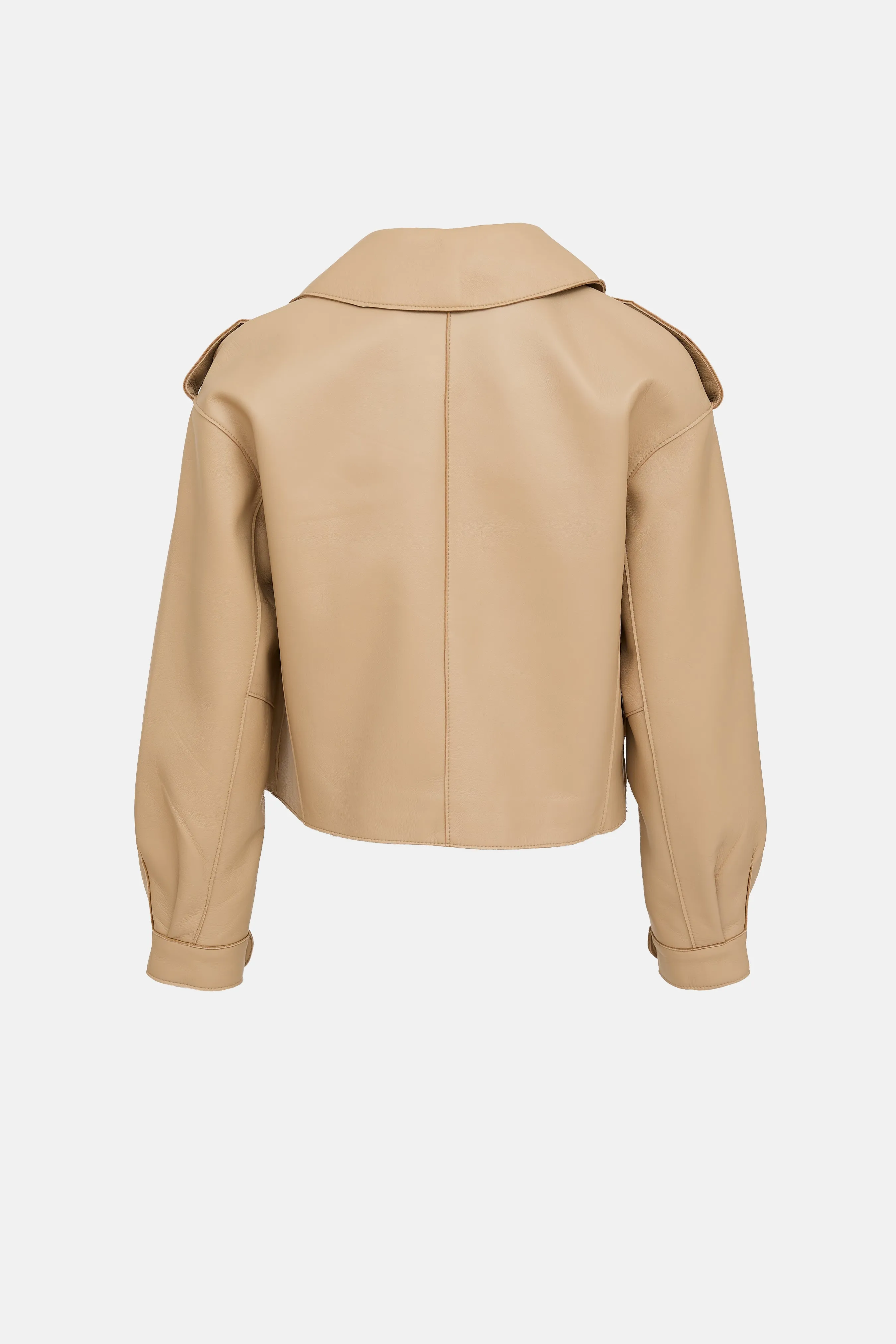 Leather Cropped Moto Jacket sold by VSP Consignment product image thumbnail 2