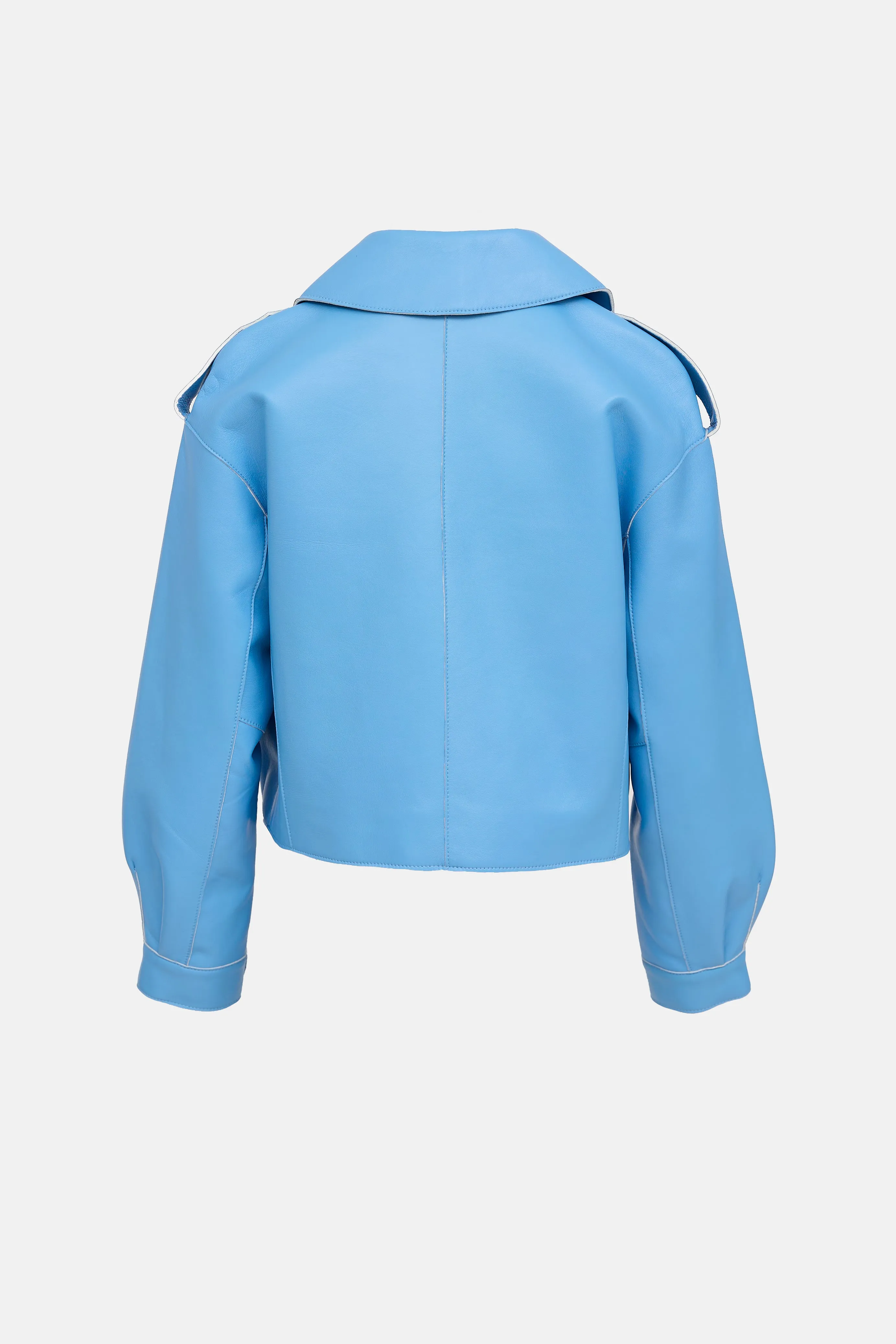 Leather Cropped Moto Jacket sold by VSP Consignment product image thumbnail 2