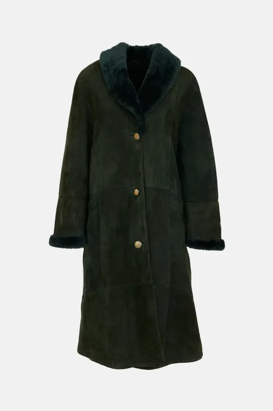 Suede Shearling Coat sold by VSP Consignment