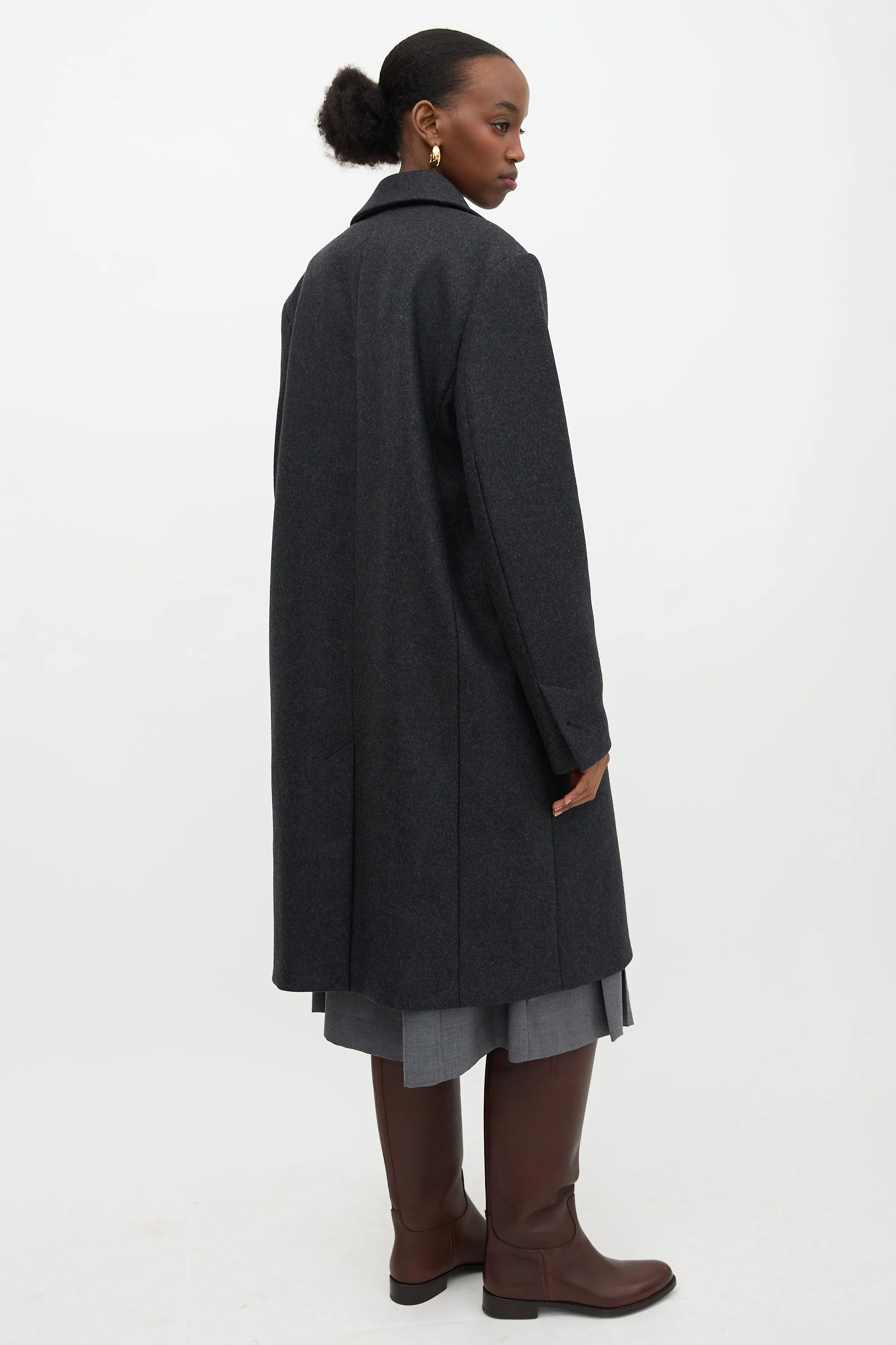 Wool Broad Midi Coat sold by VSP Consignment product image thumbnail 4