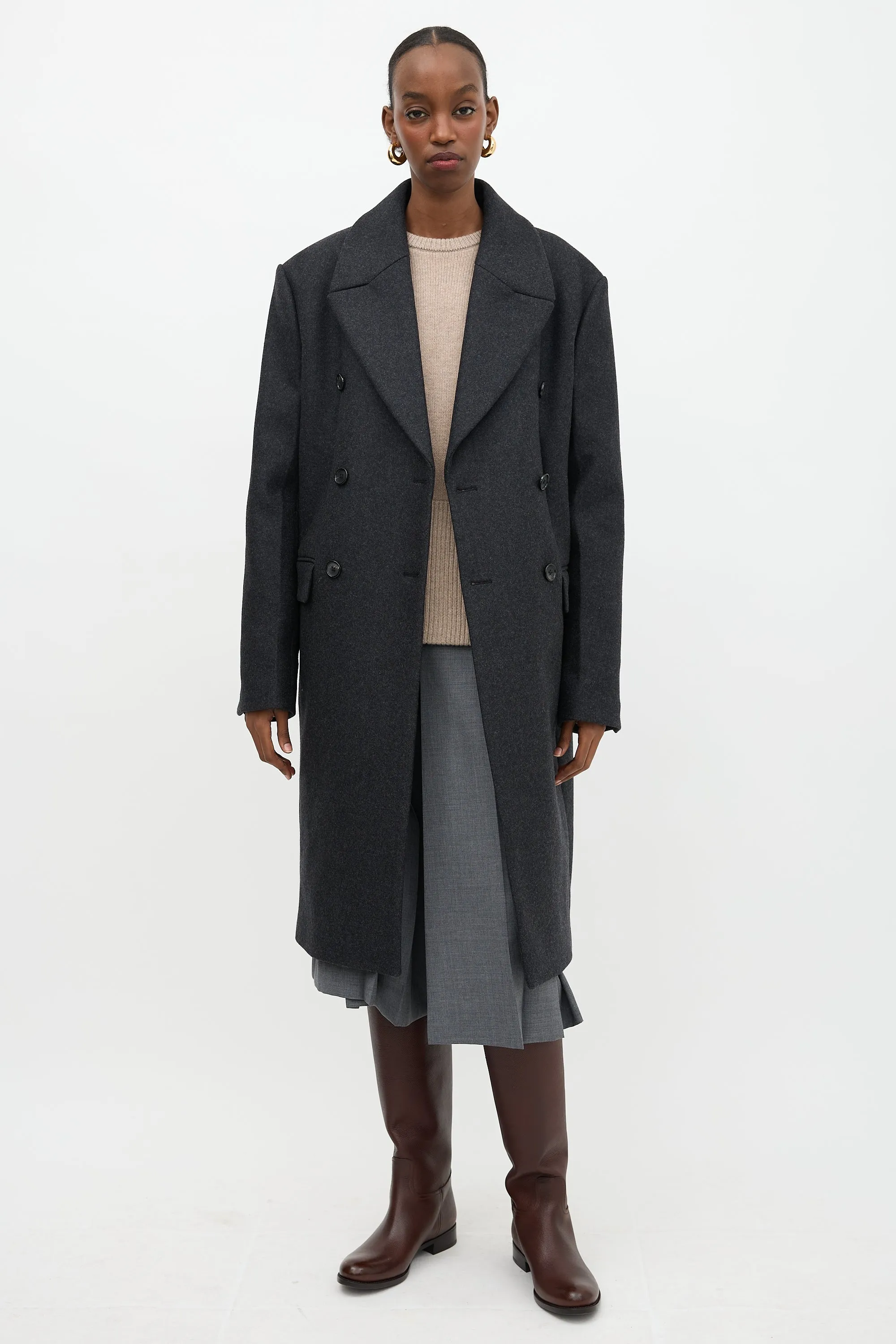 Wool Broad Midi Coat sold by VSP Consignment
