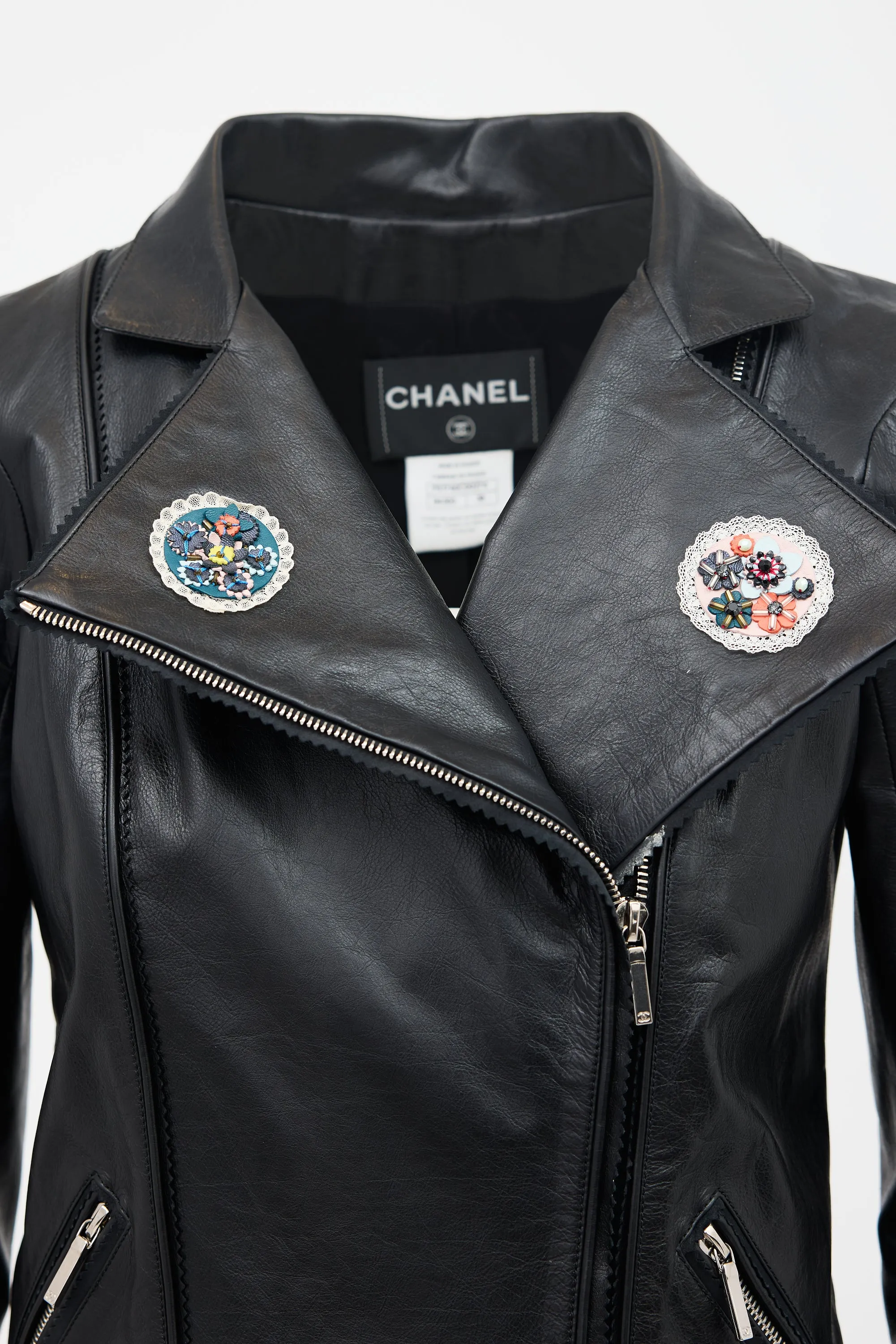 Leather Patch Biker Jacket sold by VSP Consignment product image thumbnail 2