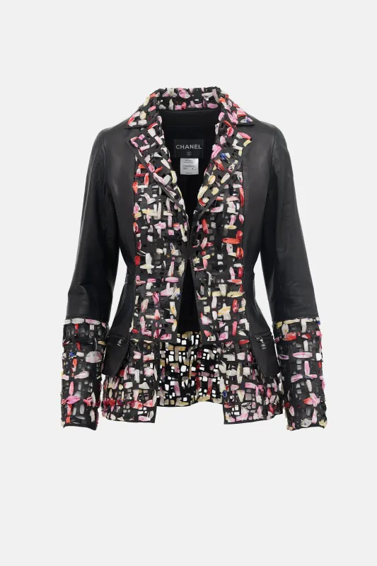 SS 2011 Leather Eyelet Jacket made by Chanel