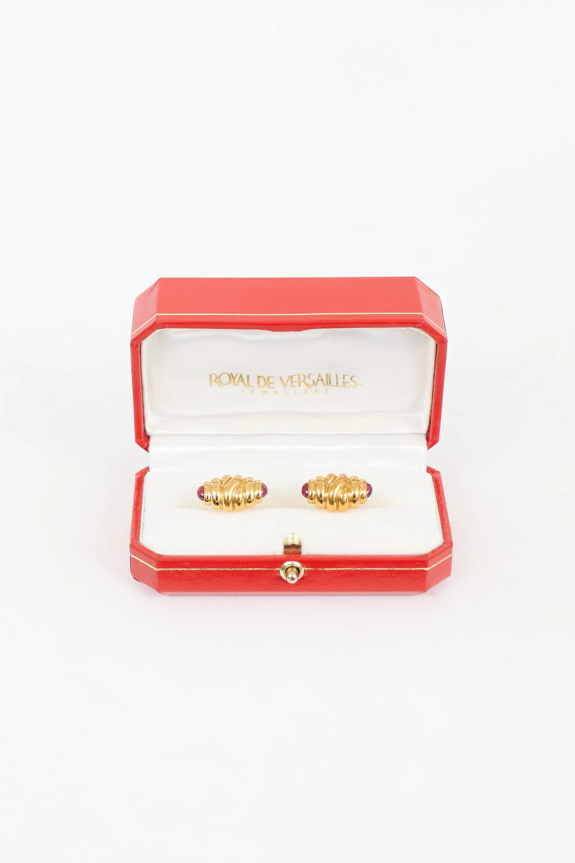 18K Gold & Gemstone Cuff Links sold by VSP Consignment
