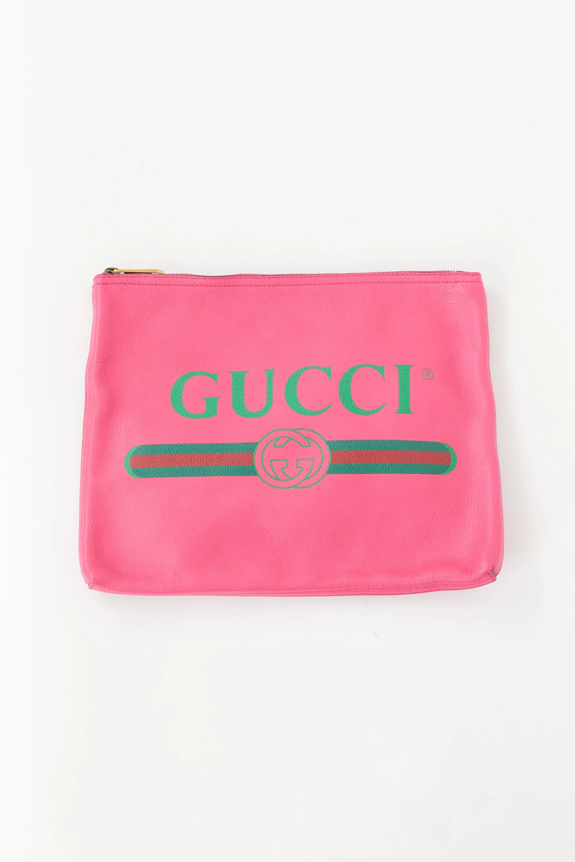 Leather Logo Portfolio Clutch sold by VSP Consignment