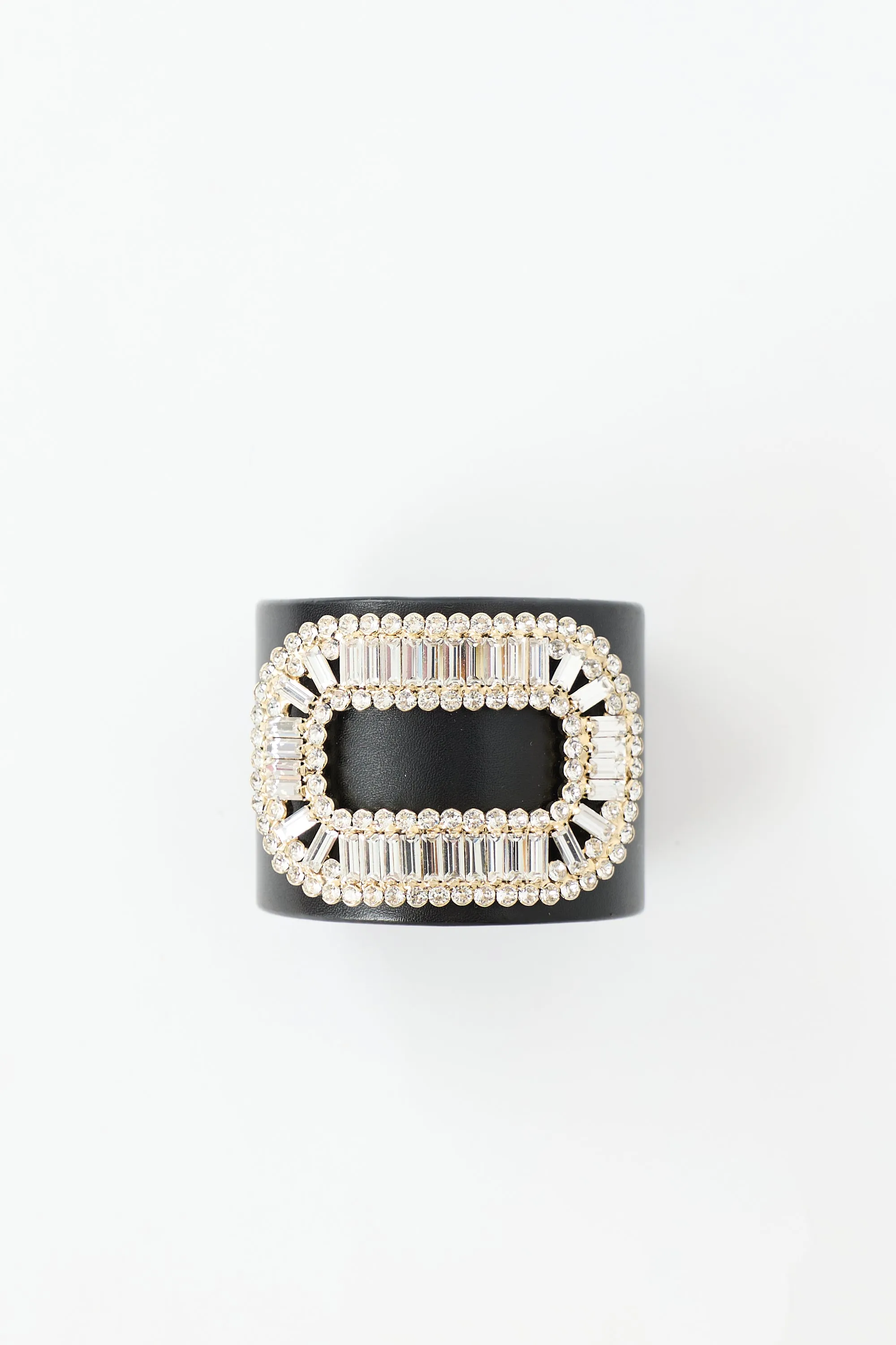 Leather Crystal Buckle Cuff Bracelet sold by VSP Consignment