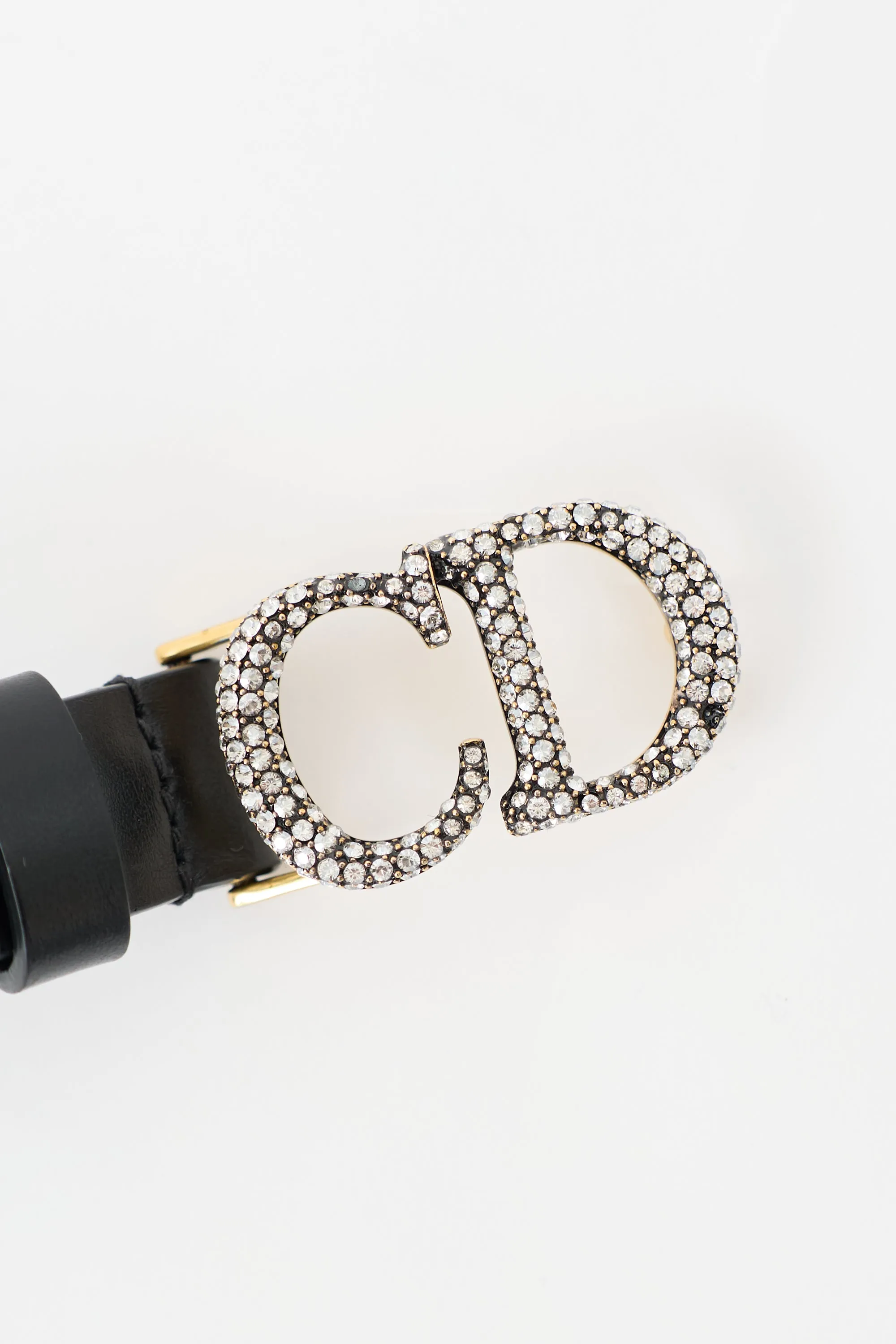 Leather Crystal CD Buckle Belt sold by VSP Consignment product image thumbnail 3