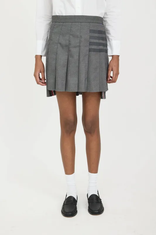 Wool 4-Bar Pleated Mini Skirt sold by VSP Consignment