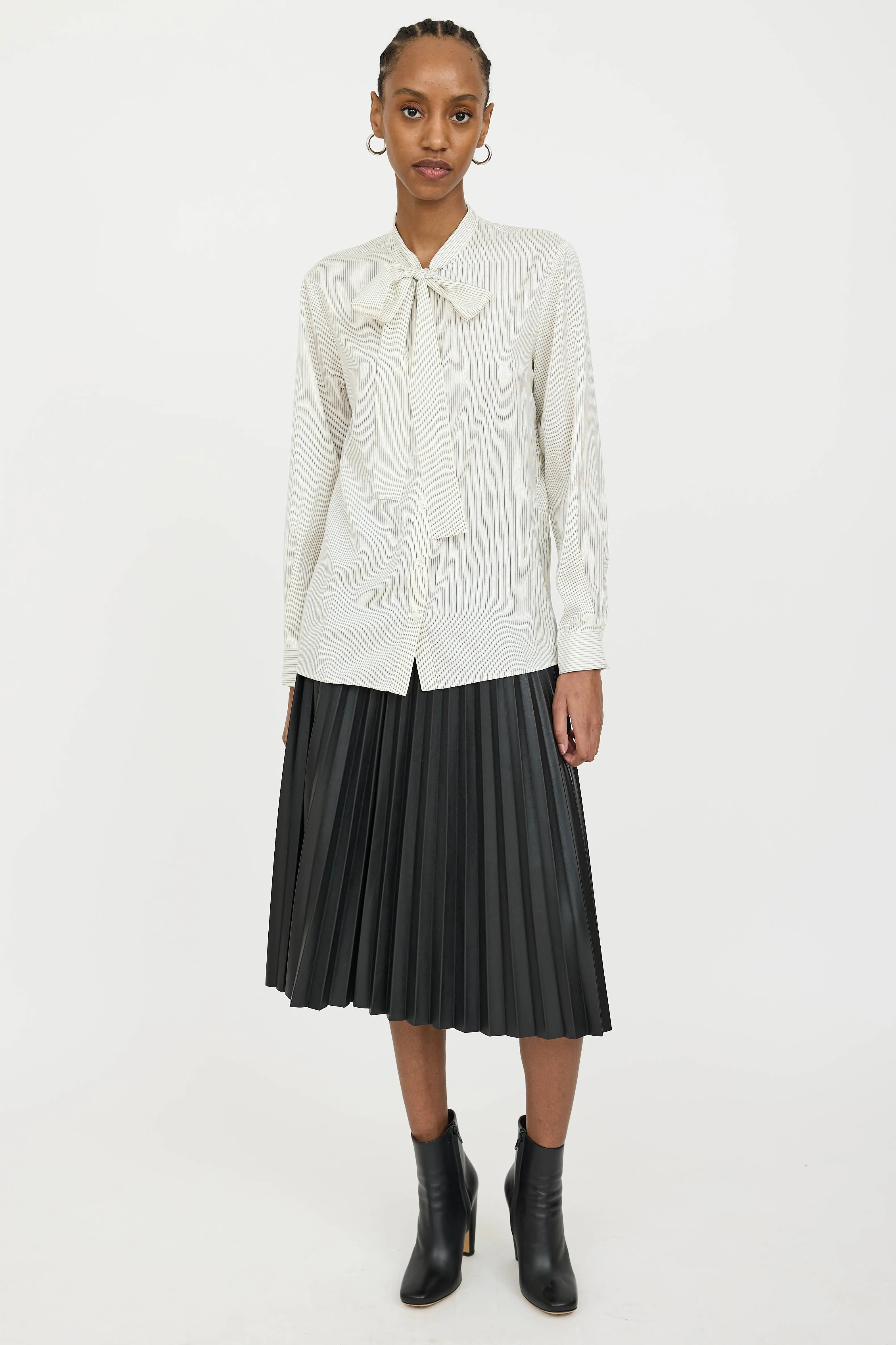 Silk Striped Tie Blouse sold by VSP Consignment product image thumbnail 5