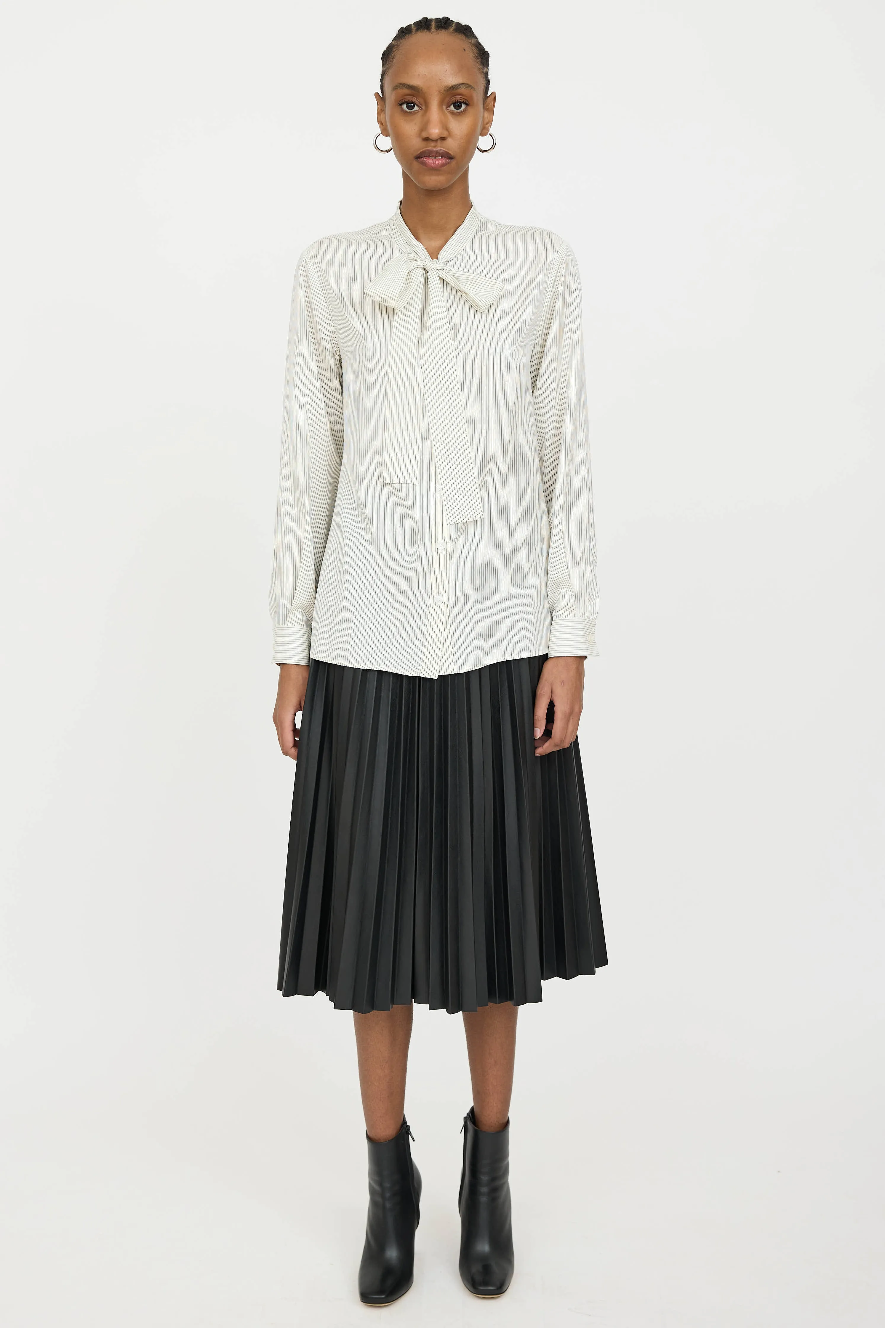 Silk Striped Tie Blouse sold by VSP Consignment product image thumbnail 2