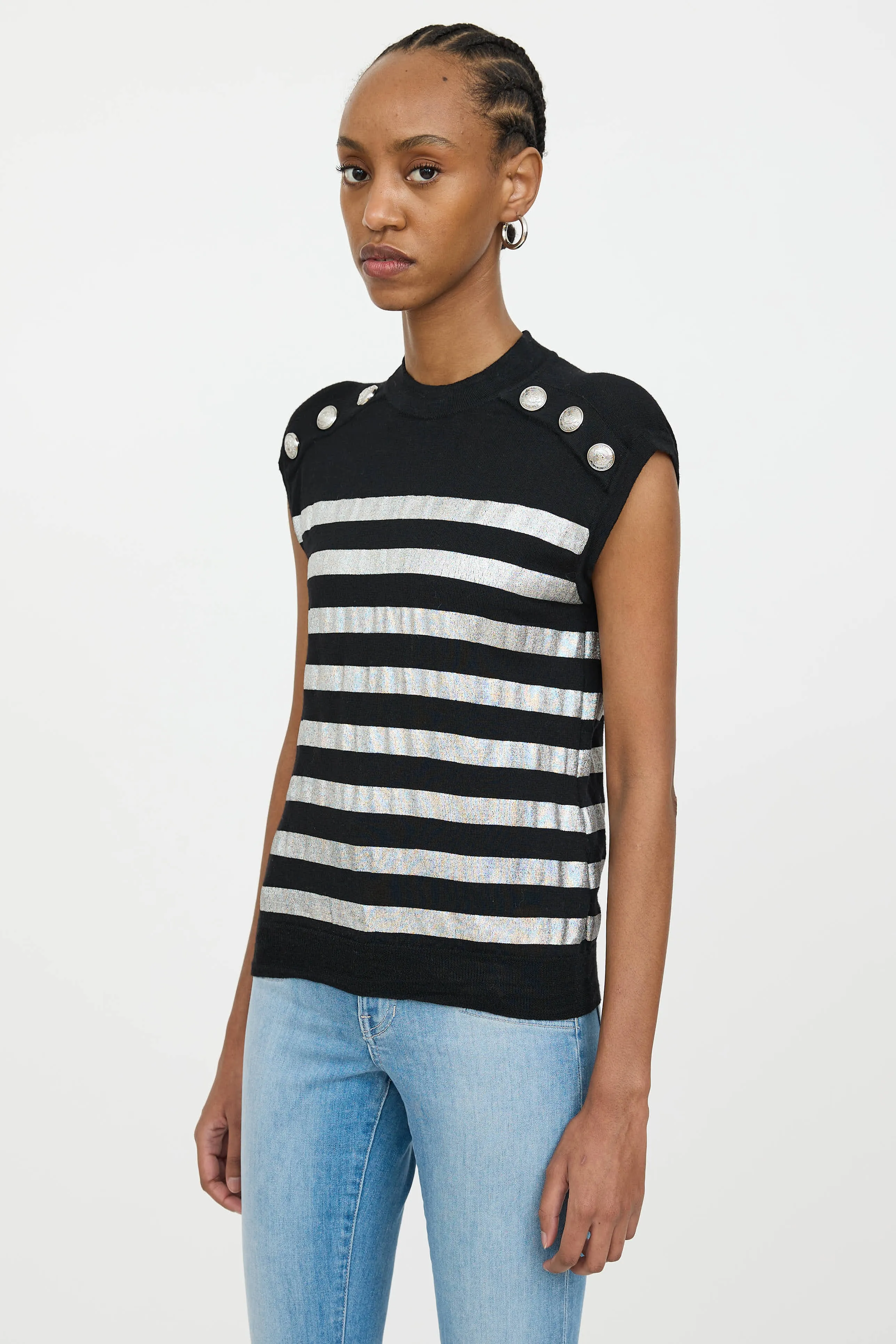 Wool Striped Knit Top sold by VSP Consignment product image thumbnail 3
