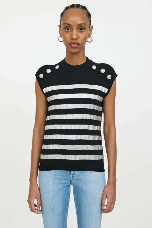 Wool Striped Knit Top made by Balmain
