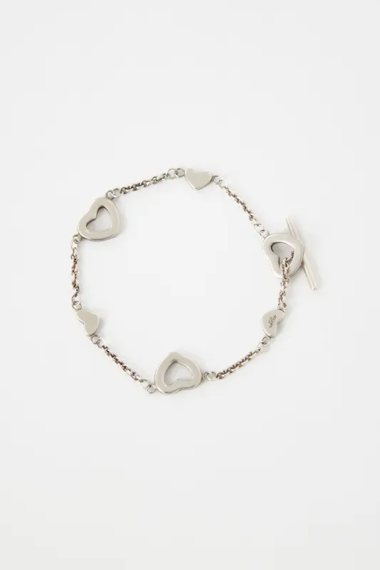 Sterling Silver Heart Station Bracelet sold by VSP Consignment