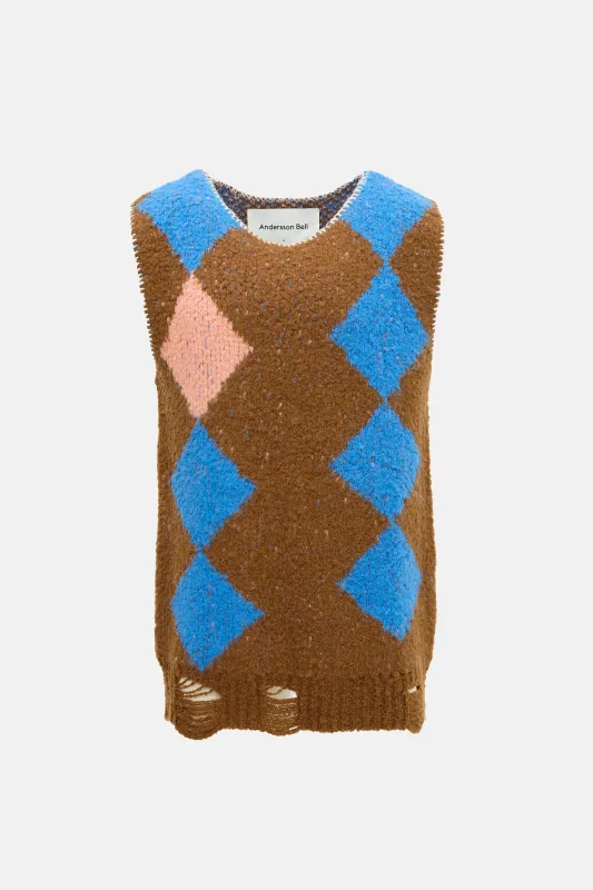 Wool Daria Diamond Vest sold by VSP Consignment