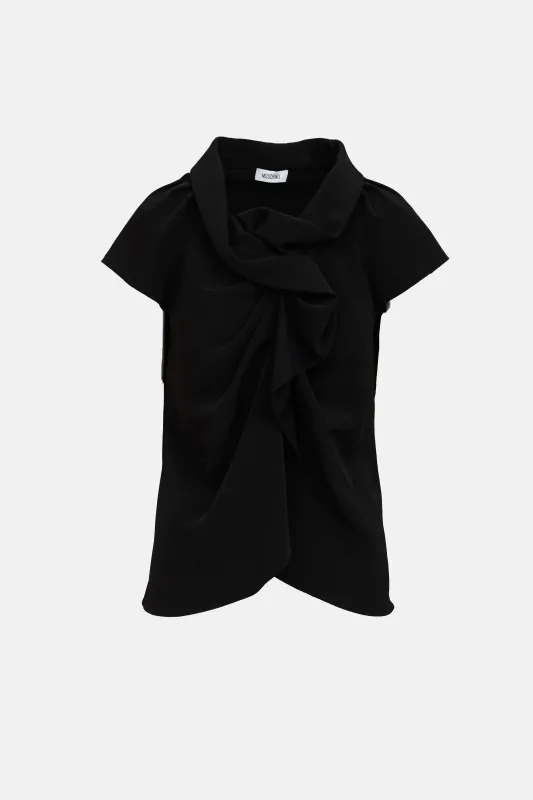 Pleated Cowl Neck Top sold by VSP Consignment