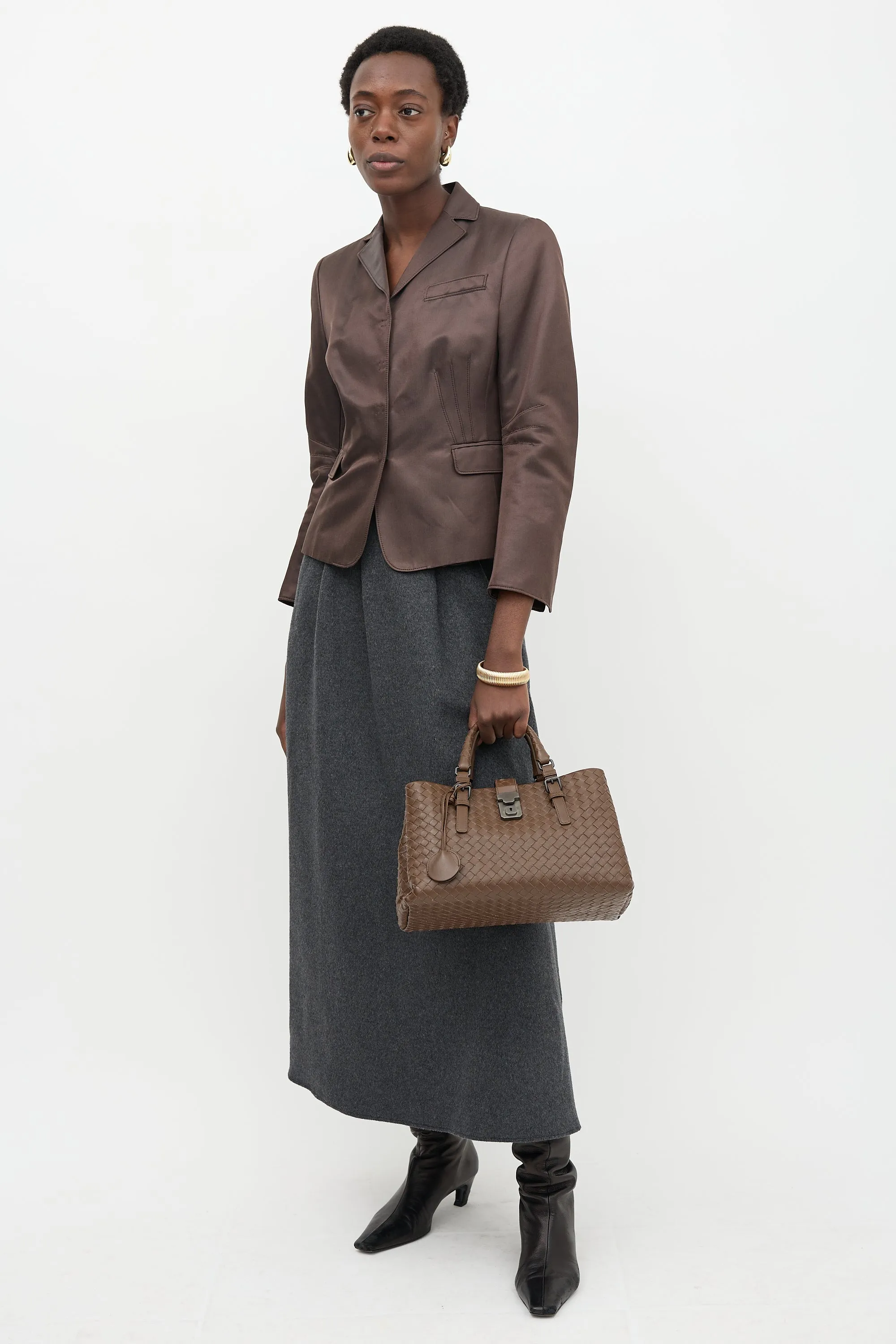 Intrecciato Leather Small Roma Bag sold by VSP Consignment product image thumbnail 5