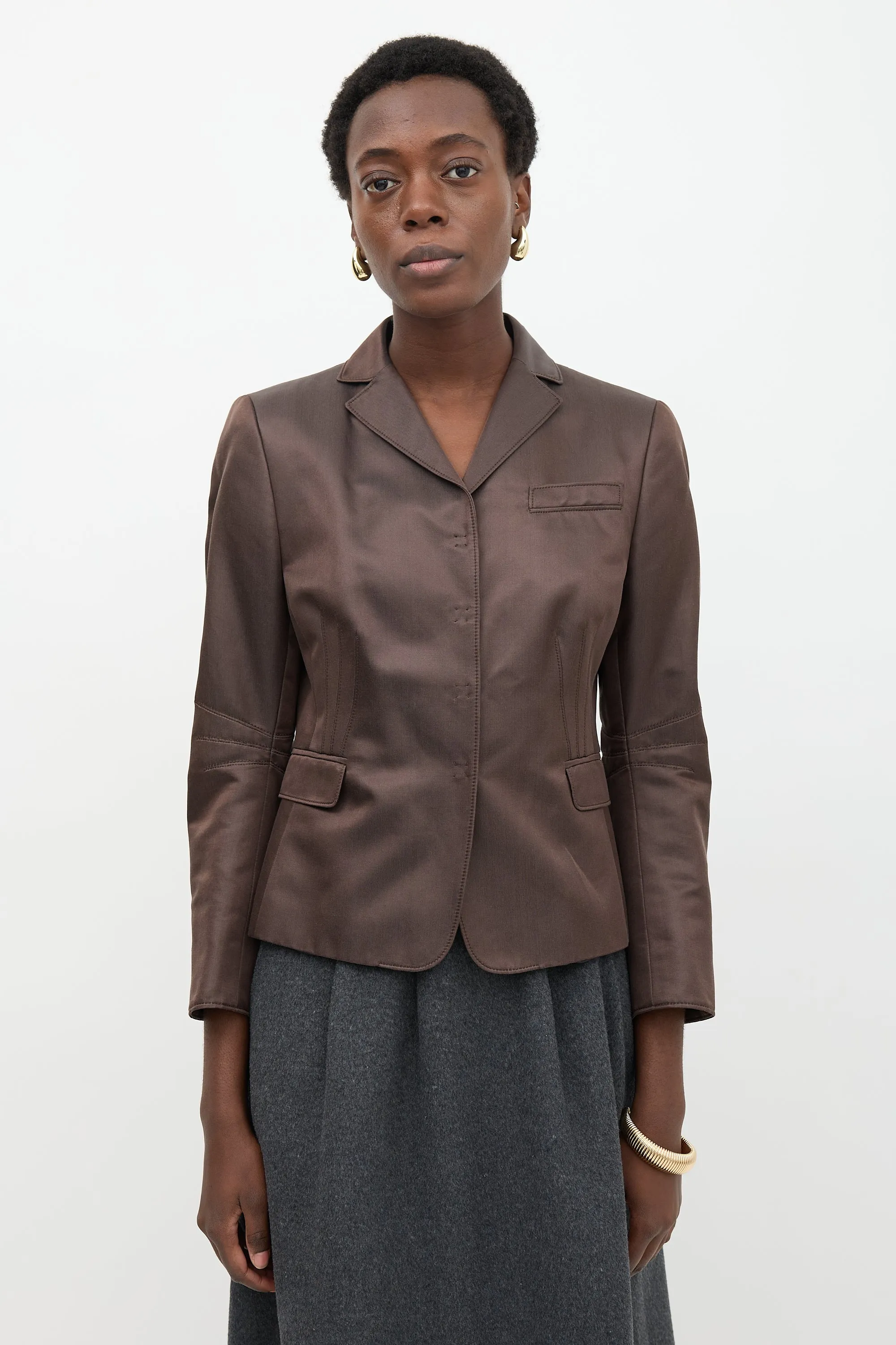 Silk Satin Tailored Blazer sold by VSP Consignment