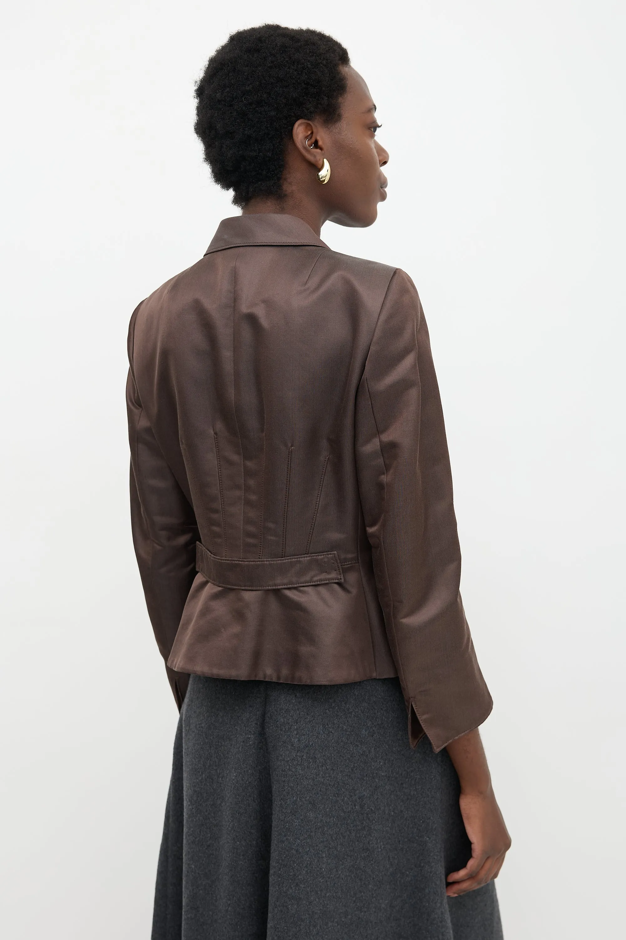 Silk Satin Tailored Blazer sold by VSP Consignment product image thumbnail 4
