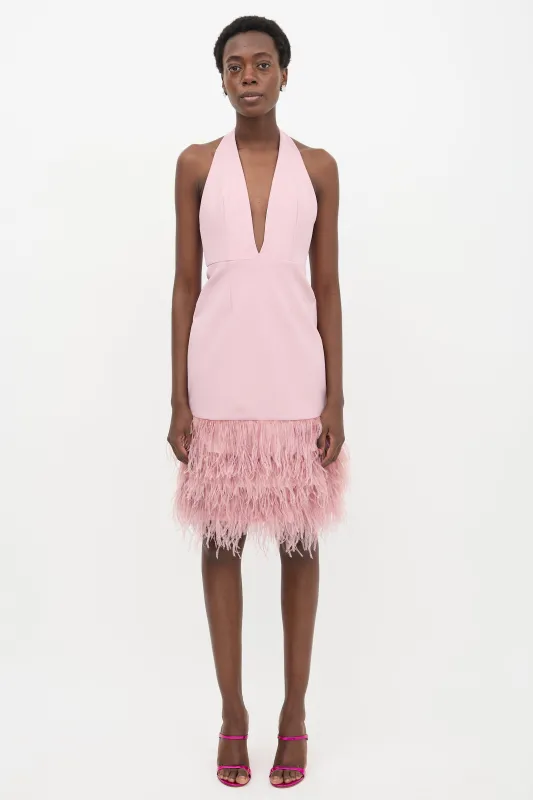 Feather Halter Dress sold by VSP Consignment