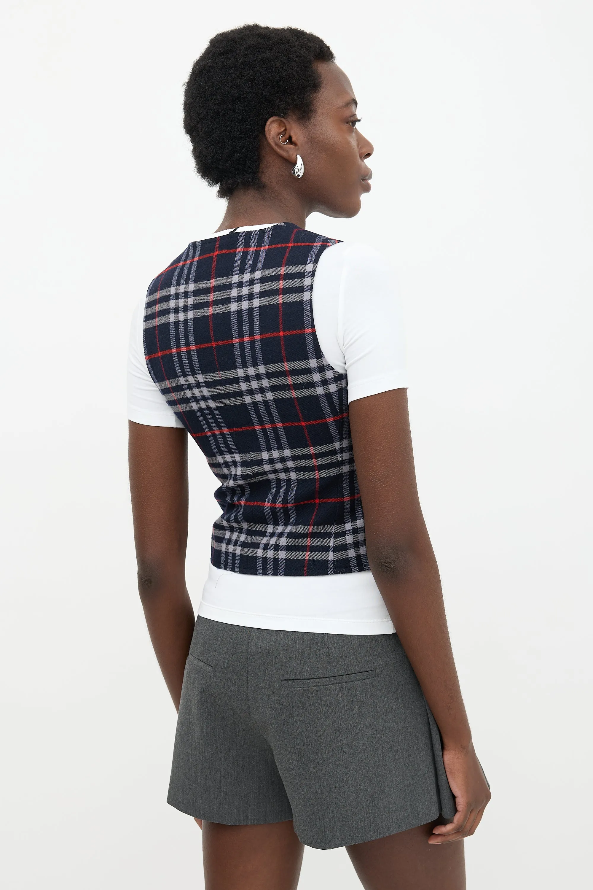 Wool Check Vest sold by VSP Consignment product image thumbnail 4