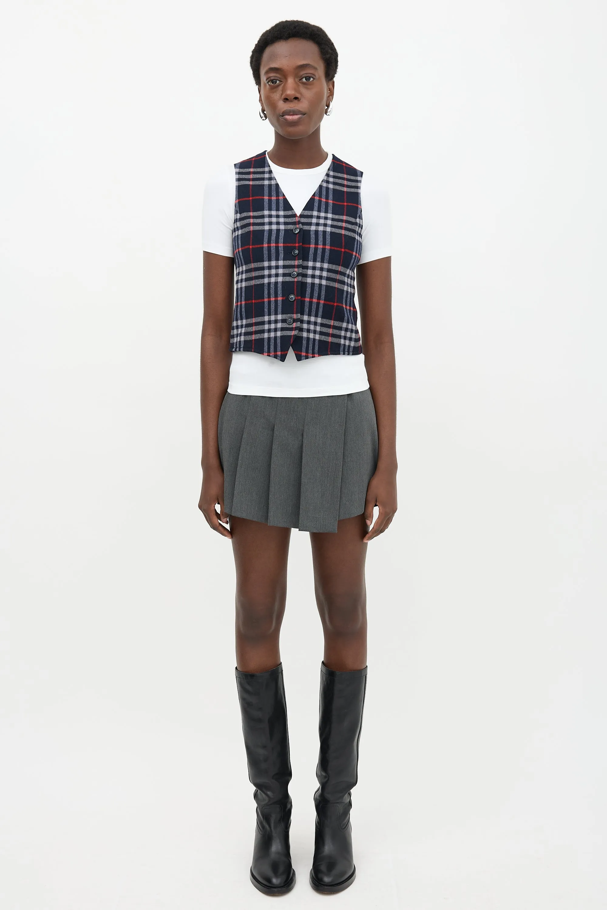 Wool Check Vest sold by VSP Consignment product image thumbnail 2