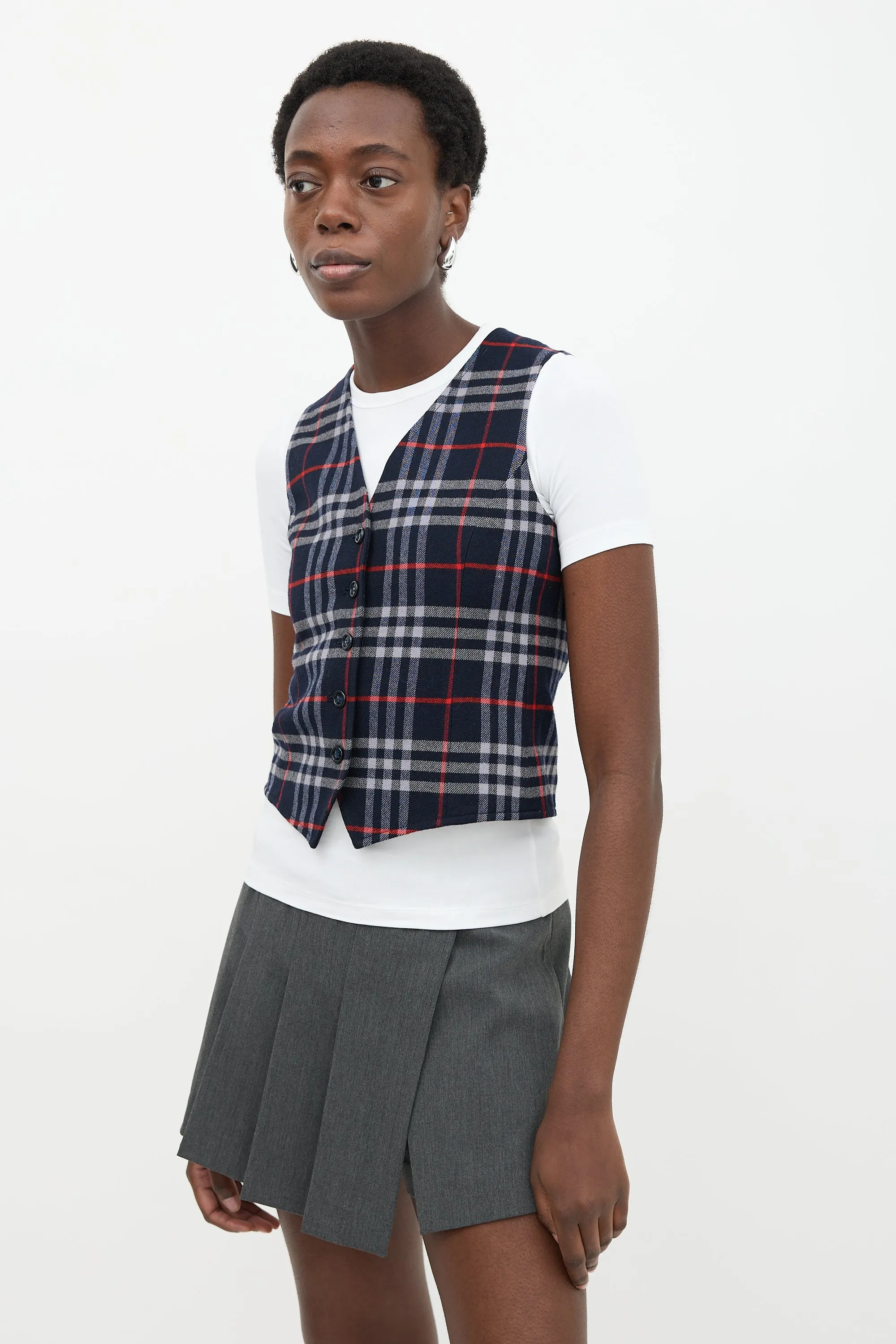 Wool Check Vest sold by VSP Consignment product image thumbnail 3