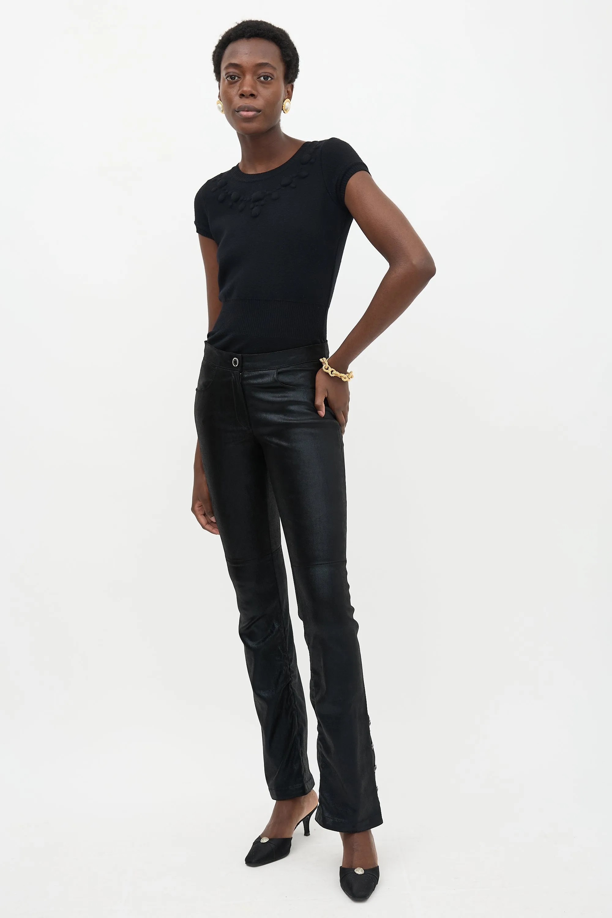 Glitter Suede Bootcut Trouser sold by VSP Consignment product image thumbnail 2