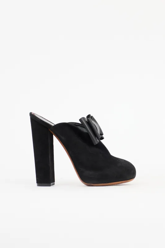 Suede Platform Bow Mule made by Celine