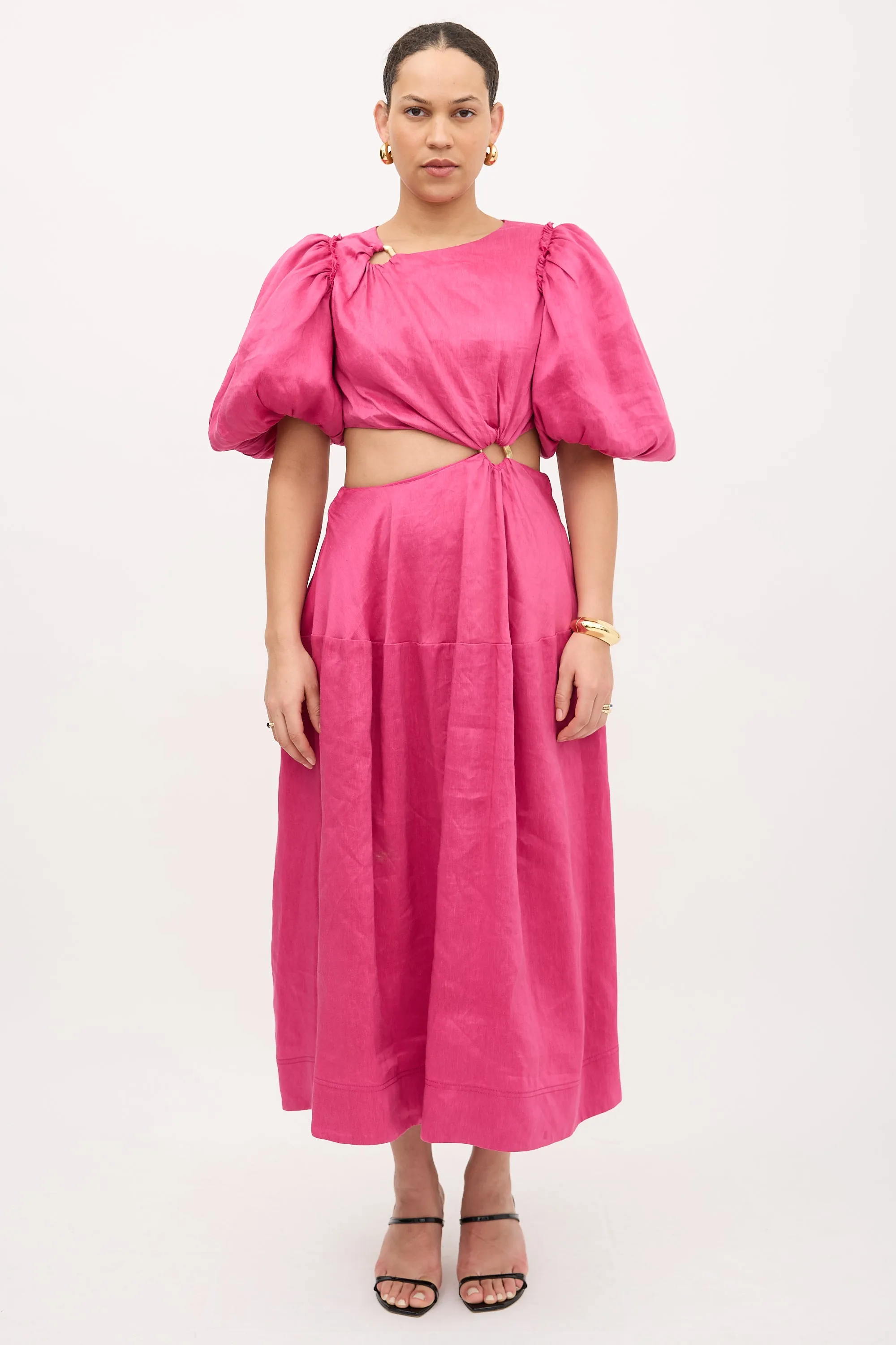 Linen Vanades Puff Dress sold by VSP Consignment