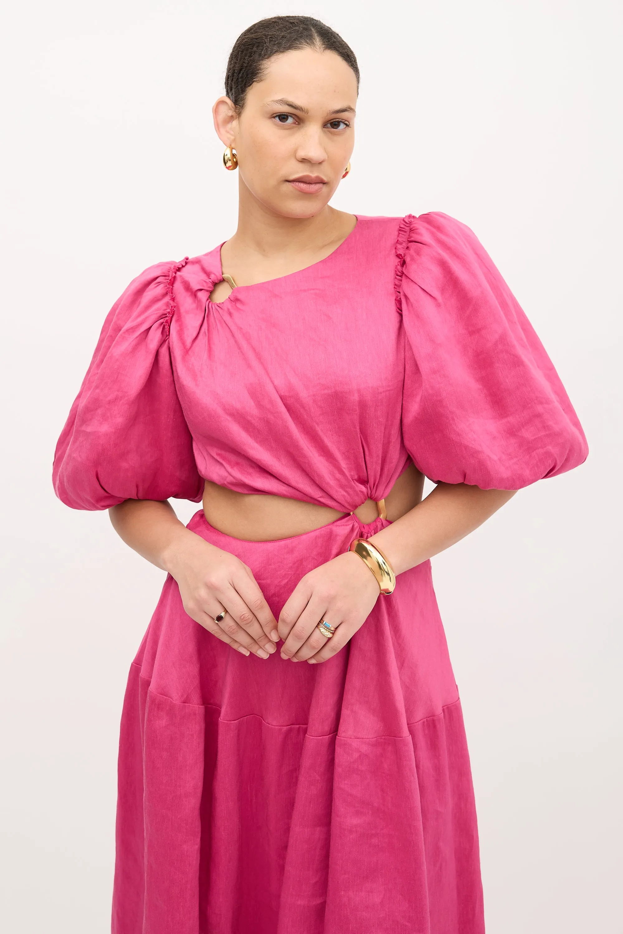 Linen Vanades Puff Dress sold by VSP Consignment product image thumbnail 3