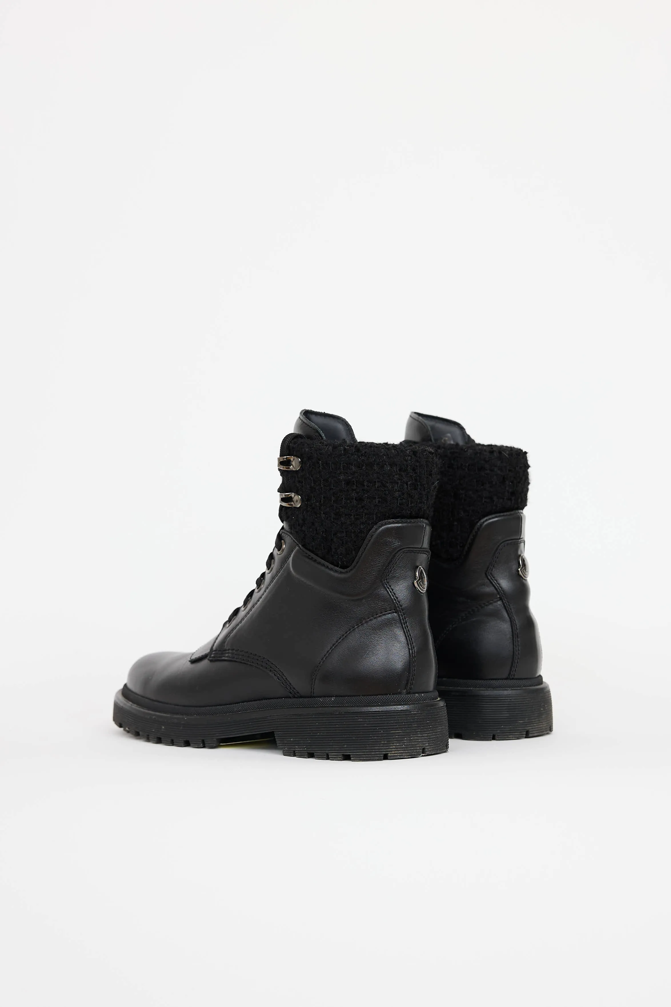 Leather & Tweed Combat Boot sold by VSP Consignment product image thumbnail 4