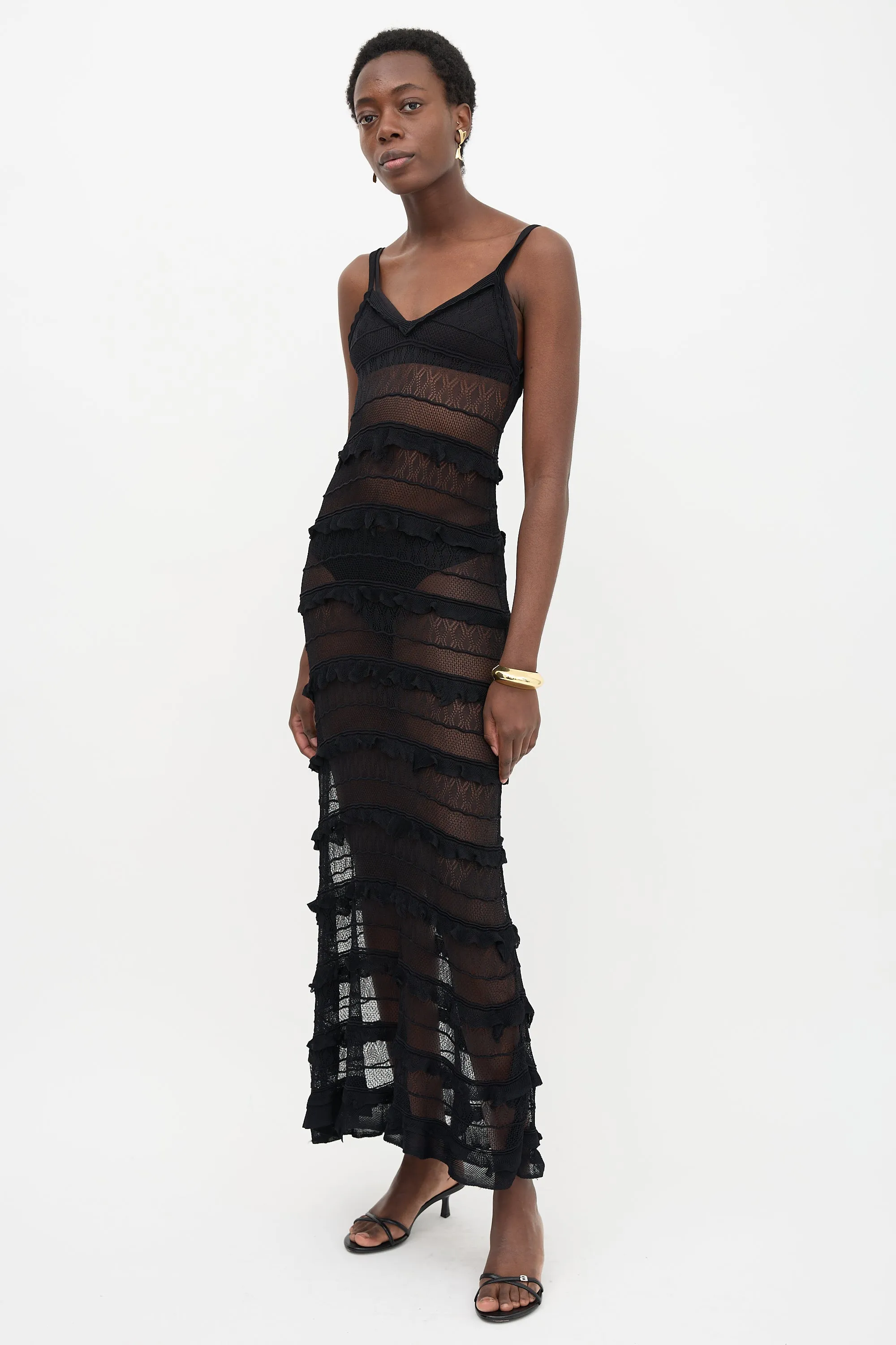 Lace Knit Ruffle Dress sold by VSP Consignment product image thumbnail 3