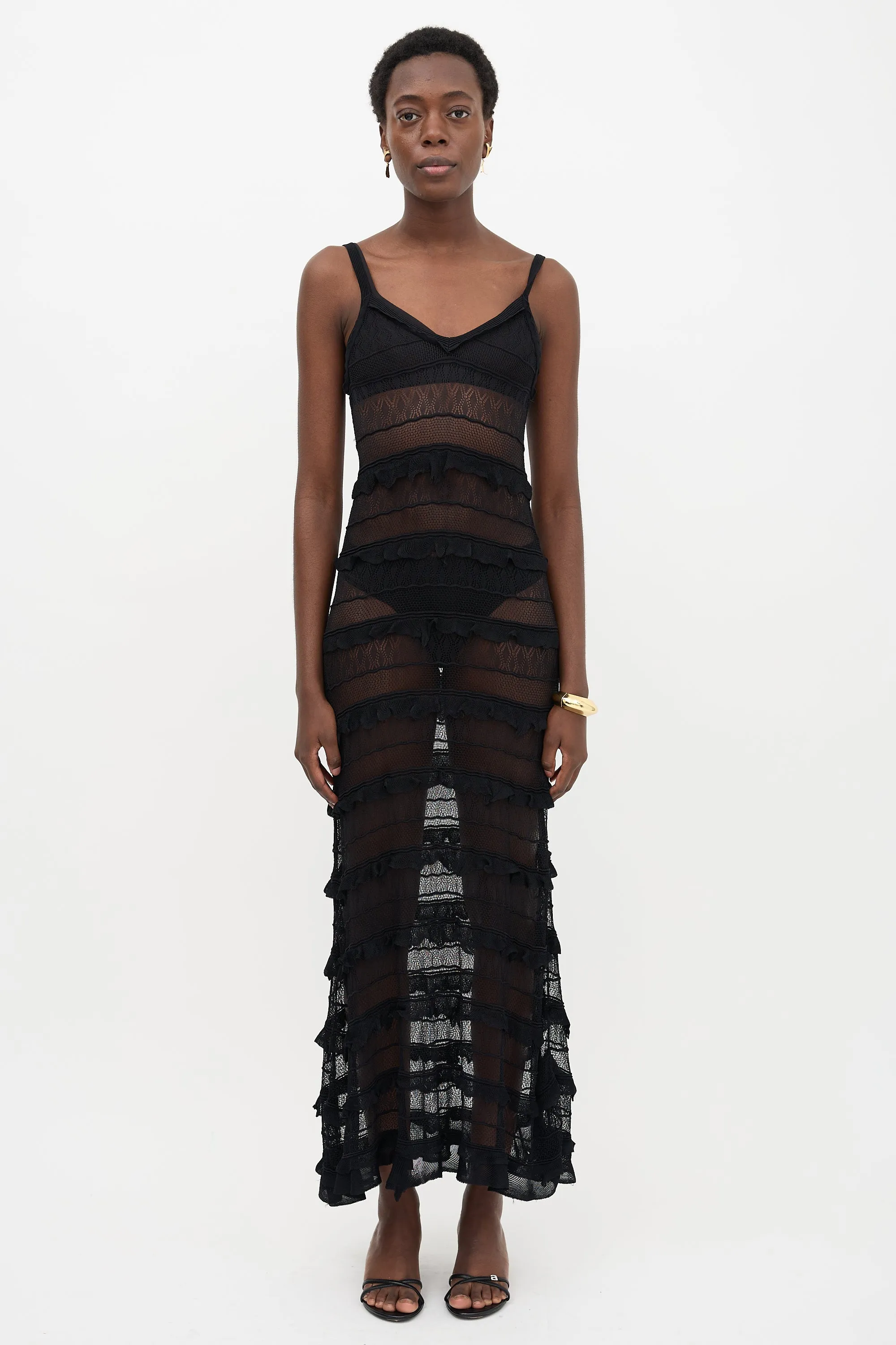 Lace Knit Ruffle Dress sold by VSP Consignment